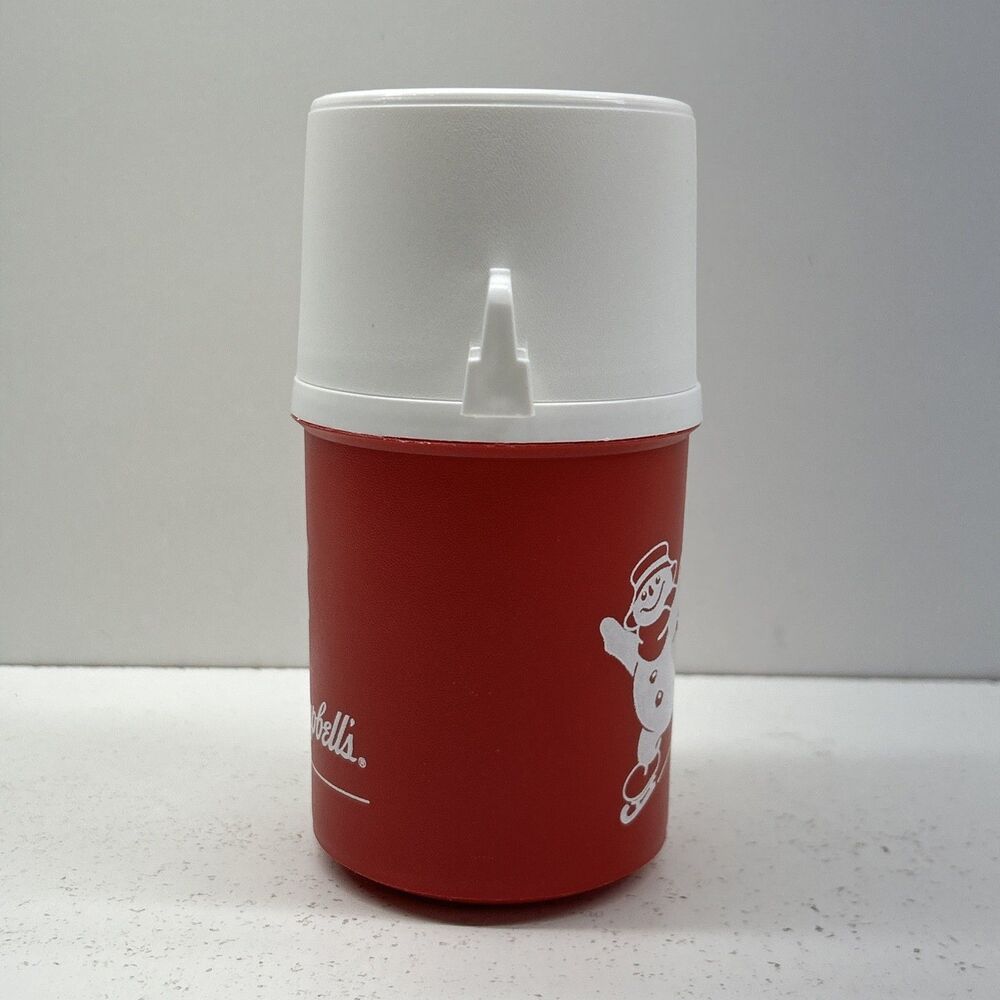 Vintage Aladdinware Campbell's Soup Thermos with Cup - Red/White Snowman - Picture 4 of 7